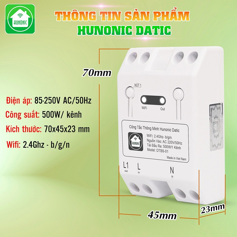 Công Tắc Thông Minh điều khiển từ xa Hunonic Datic Basic